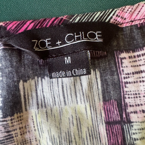 Colorful Geometric Patterned Scrub Top. - Picture 2 of 2